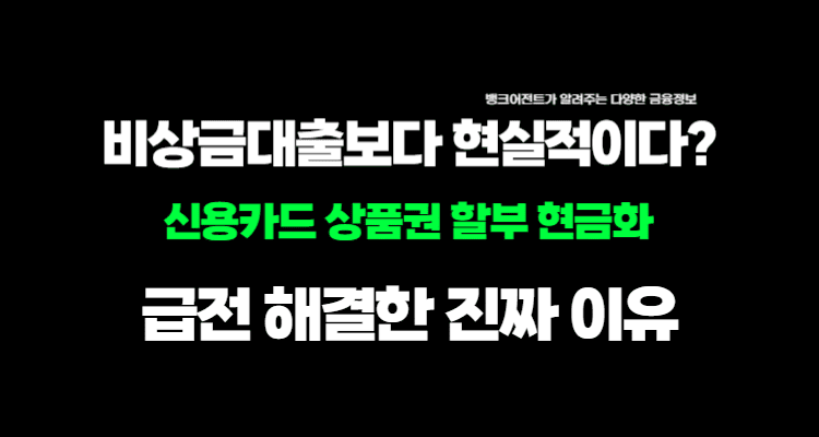 비상금대출보다 현실적이다? 신용카드 상품권 할부 현금화로 급전 해결한 진짜 이유 1 비상금대출보다 현실적이다? 신용카드 상품권 할부 현금화로 급전 해결한 진짜 이유