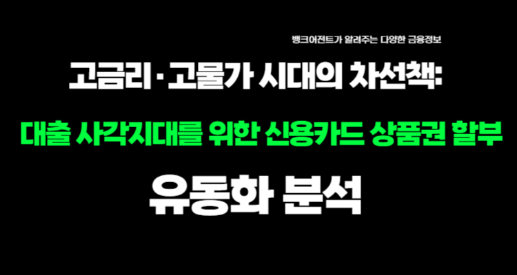 고금리·고물가 시대의 차선책 대출 사각지대를 위한 신용카드 상품권 할부 유동화 분석에 대한 내용